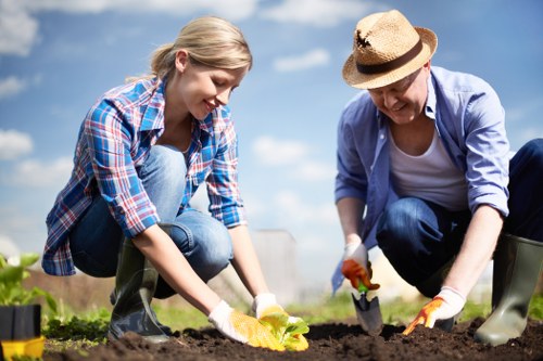 Expert landscaper working on a residential garden in Tooting